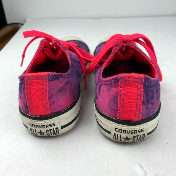 Converse Junior Size 4 All Star Tie Dye Pink Purple Low Tops - Picture 2 of 6